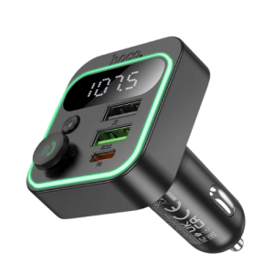 TRANSMISSOR FM BLUETOOTH PARA CARRO HOCO E85 2 x USB A / TYPE C 20W PRETO